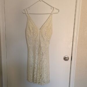 Xtraordinary Cream Lace Wedding Dress Mid Thigh Length